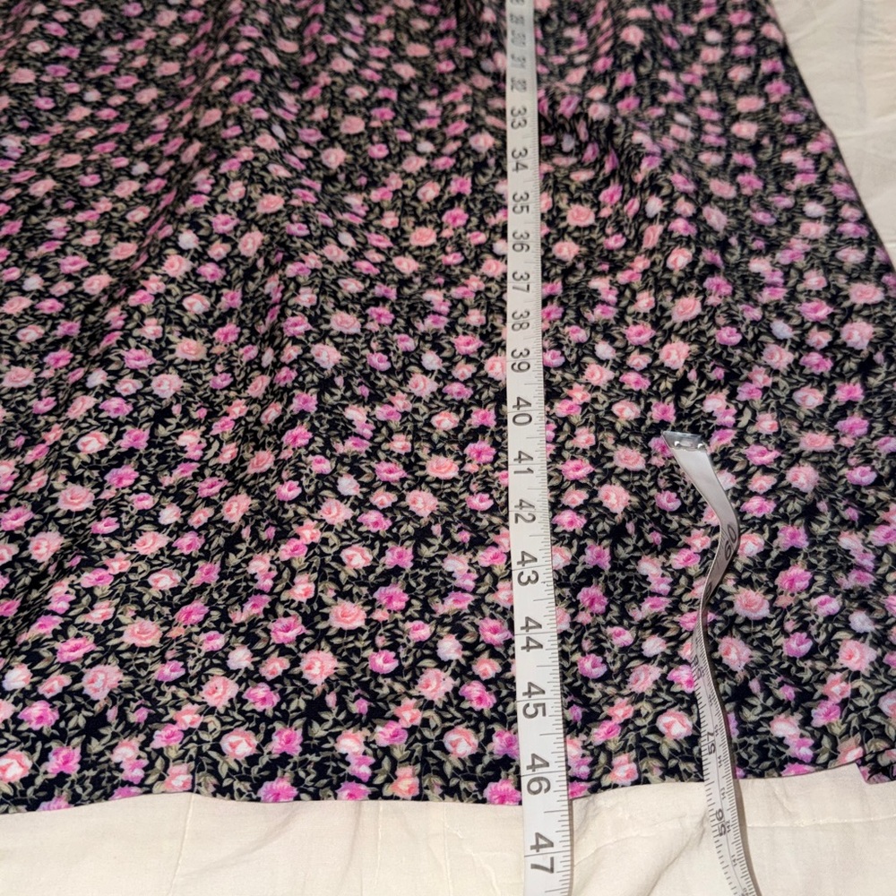 1989’s Karin Stevens Black Midi Dress with Pink Floral Print size 14 - Picture 11 of 11